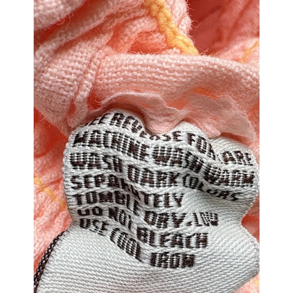 Blanco Coral Pink Crochet Lace Halter Mini Dress Size S Smocked Boho Cottagecore - Picture 10 of 12